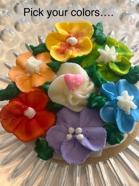 Show your pride with this frosted sugar cookie with delicate flowers in a rainbow of colors.