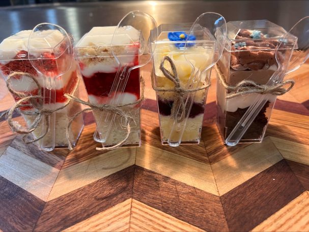 Flight of dessert cups